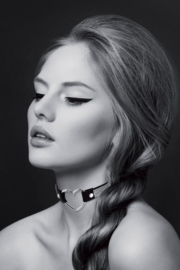 Bijoux Pour Toi - Collare con Strass e Cuore - Nero