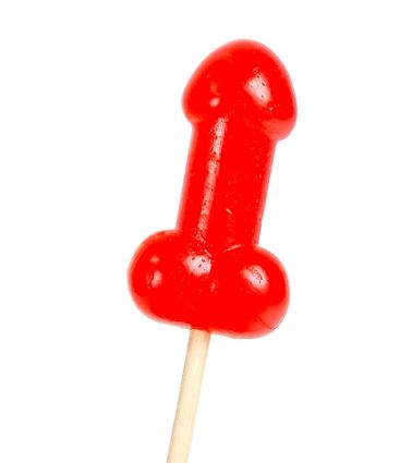 Secret Play - Lecca Lecca Effetto Caldo Piccante a Forma di Pene - gusto Ciliegia