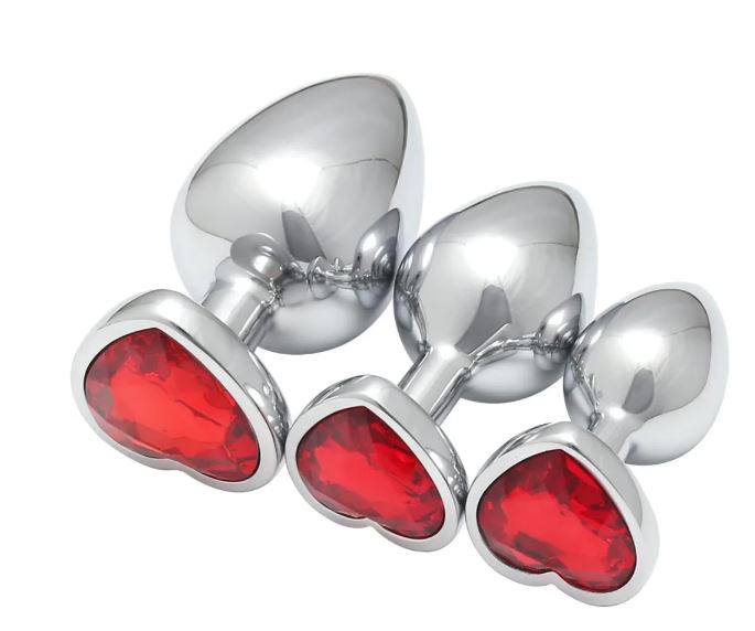 VSC Novelty - Plug Anale con Diamante a Cuore Rosso - L