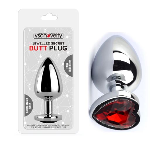 VSC Novelty - Plug Anale con Diamante a Cuore Rosso - M
