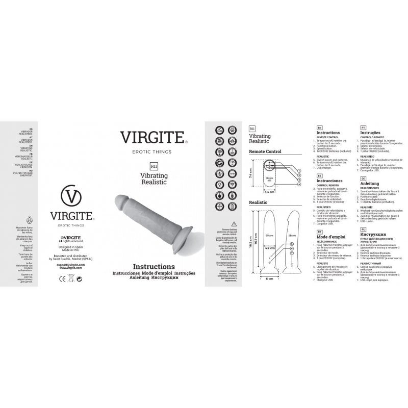 Virgite - Vibratore Realistico Ricaricabile R11 - 5,5" - Viola