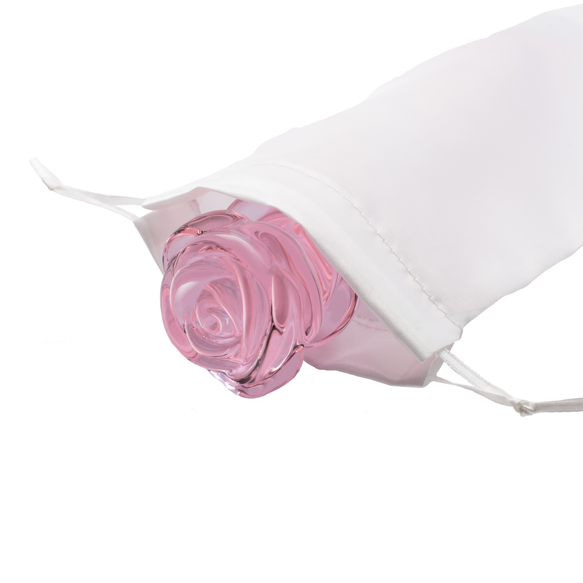 Tappo in vetro smaltato a forma di rosa con perline