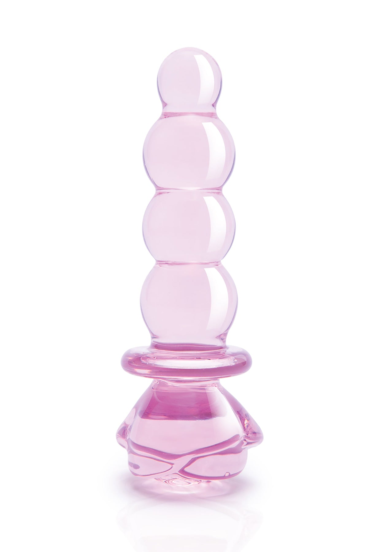 Tappo in vetro smaltato a forma di rosa con perline