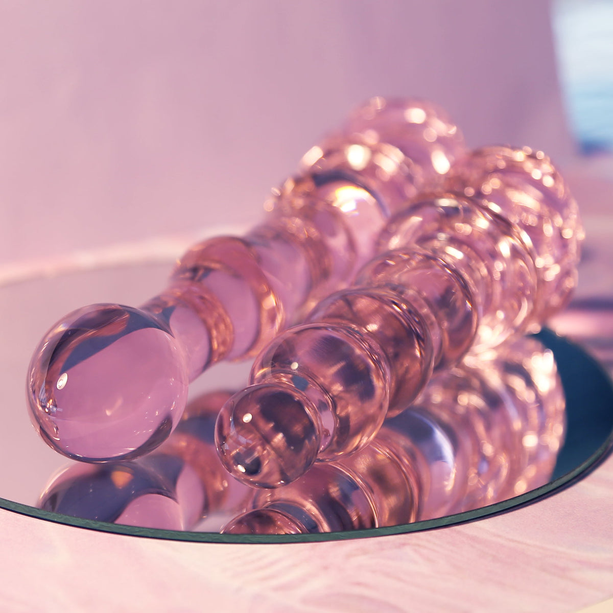 Tappo in vetro smaltato a forma di rosa con perline