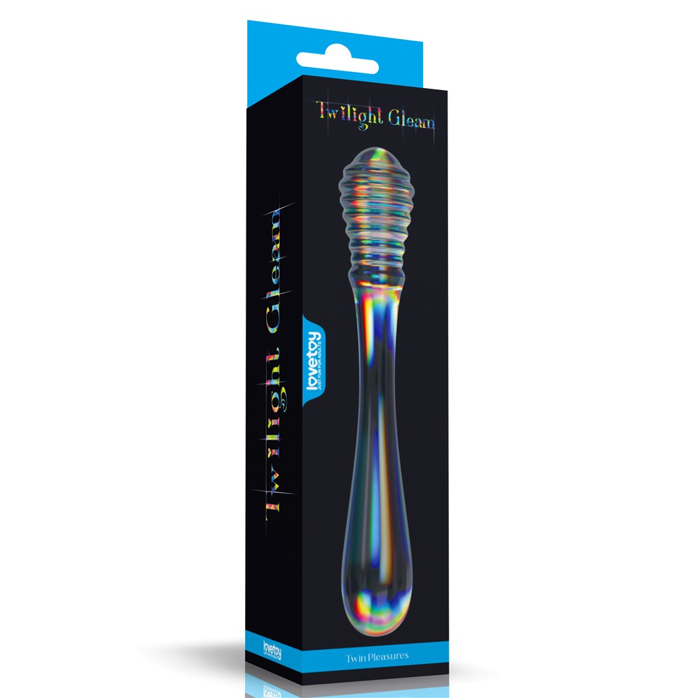 Dildo in vetro Twilight Gleam - Piaceri gemelli