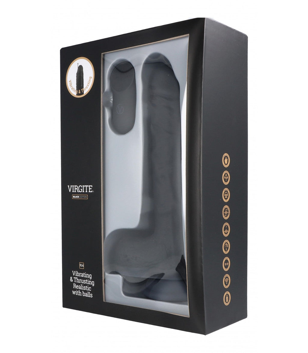 VIBRATORE REALISTICO UP & DOWN R14" NERO 23CM CON TELECOMANDO"