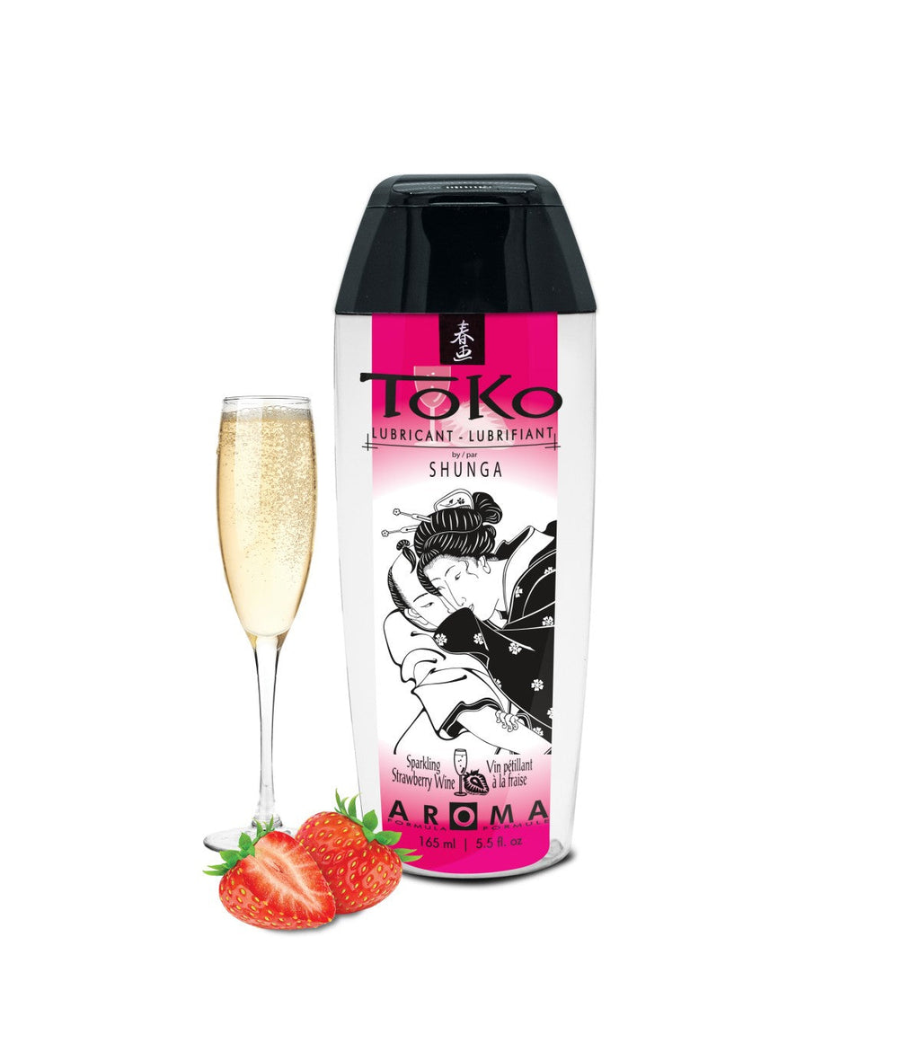 Negozio di lubrificanti alla fragola e champagne