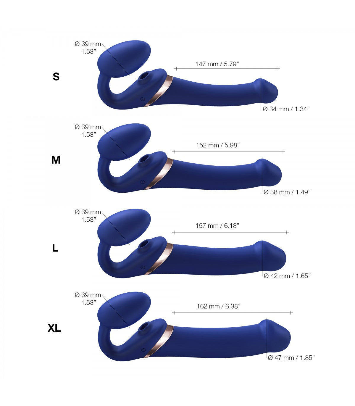 IMBRACATURA REGOLABILE MULTI ORGASMO XL BLU
