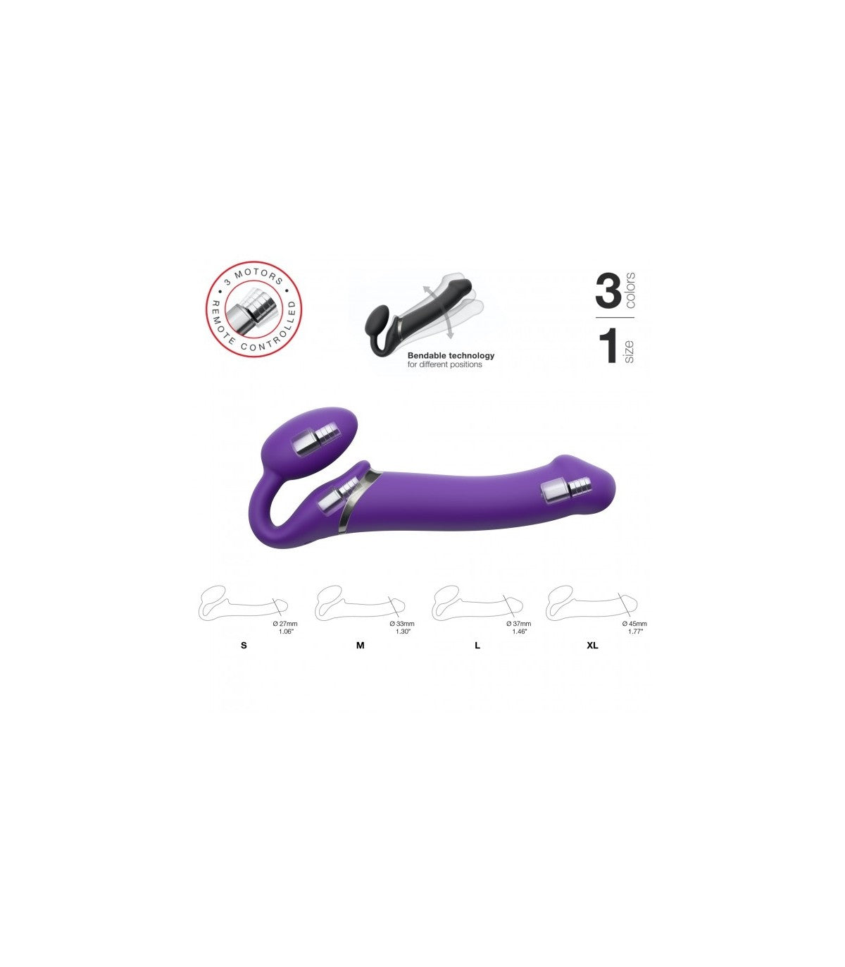 Cablaggio USB a doppia vibrazione in silicone flessibile con telecomando viola L