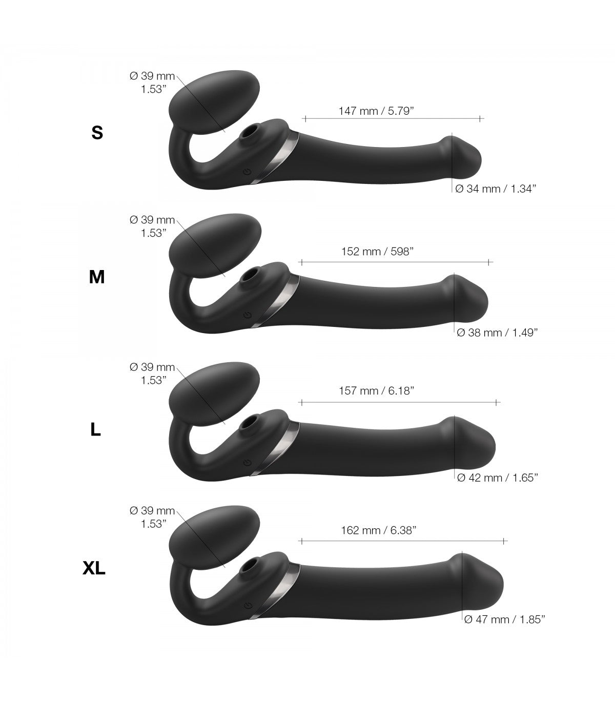 IMBRACATURA REGOLABILE MULTI ORGASMO XL NERA