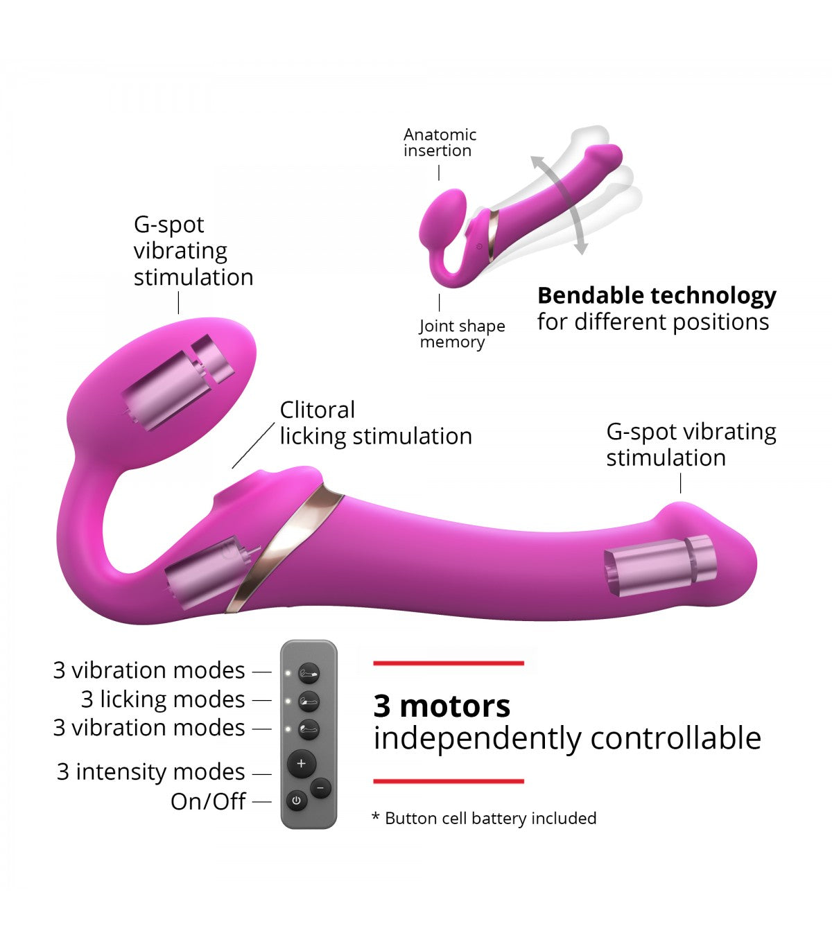 IMBRACATURA REGOLABILE MULTI ORGASMO S FUCSIA