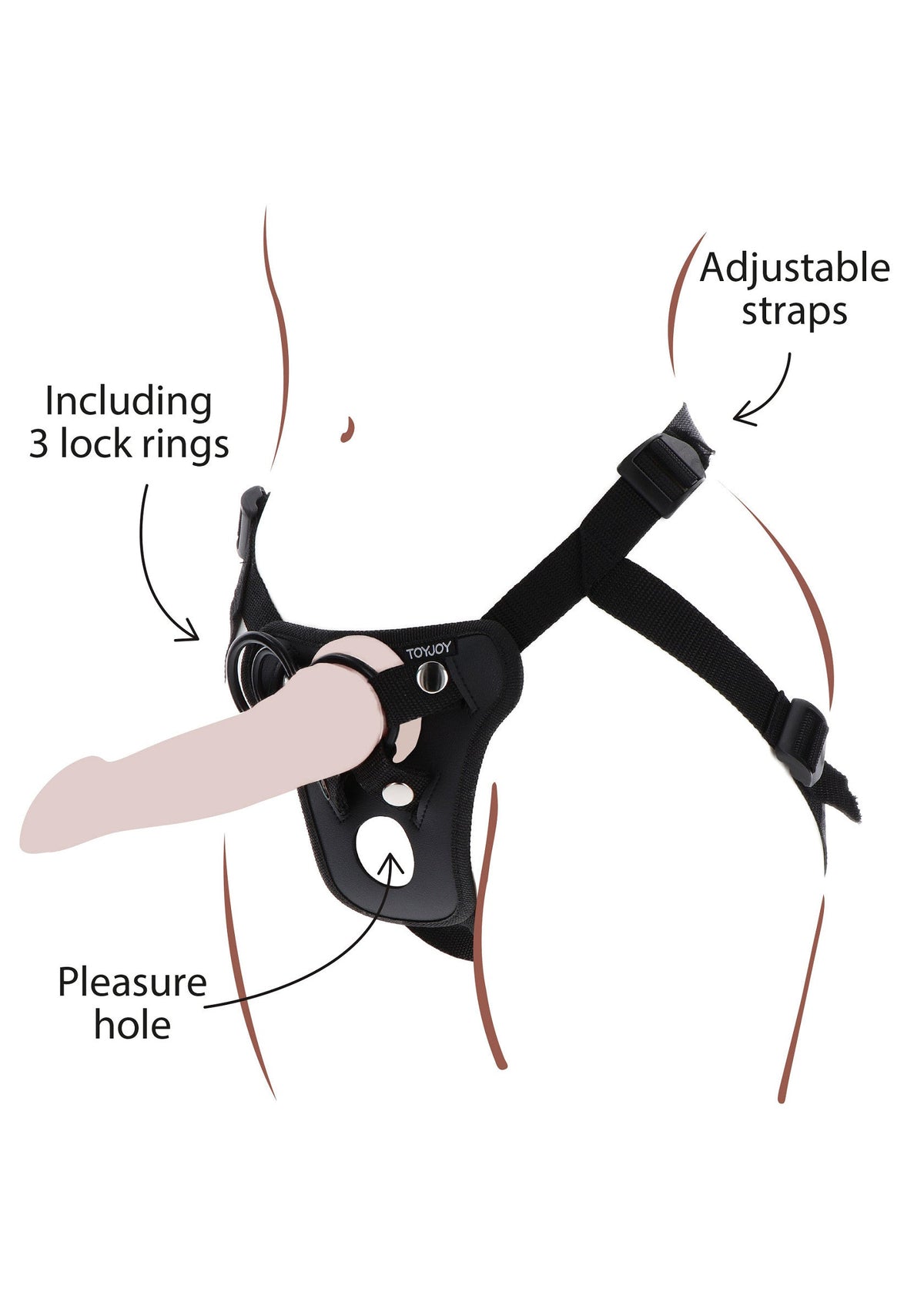 Imbracatura Strap-On Pleasure Hole nera