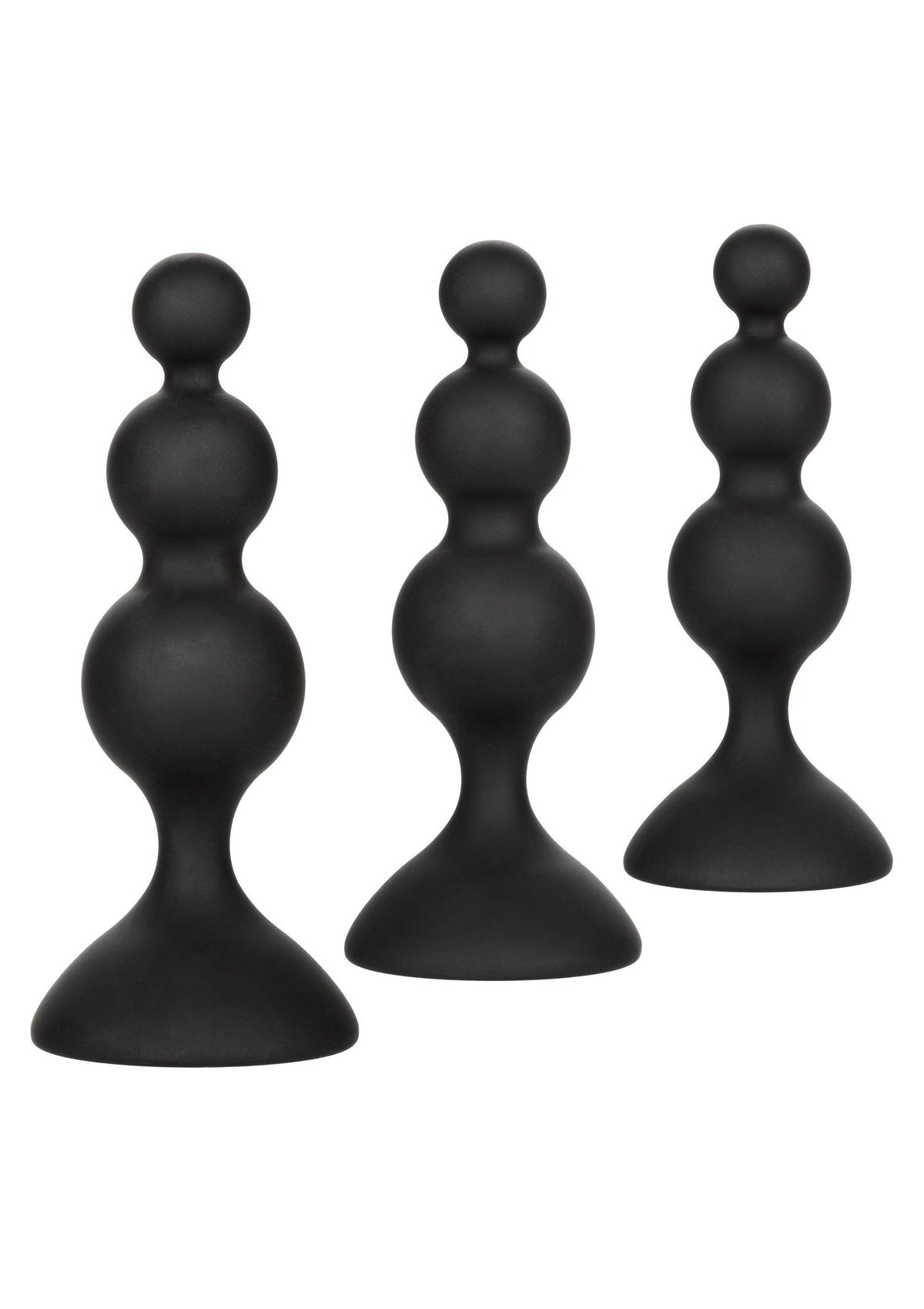 Kit anale con perline in silicone nero