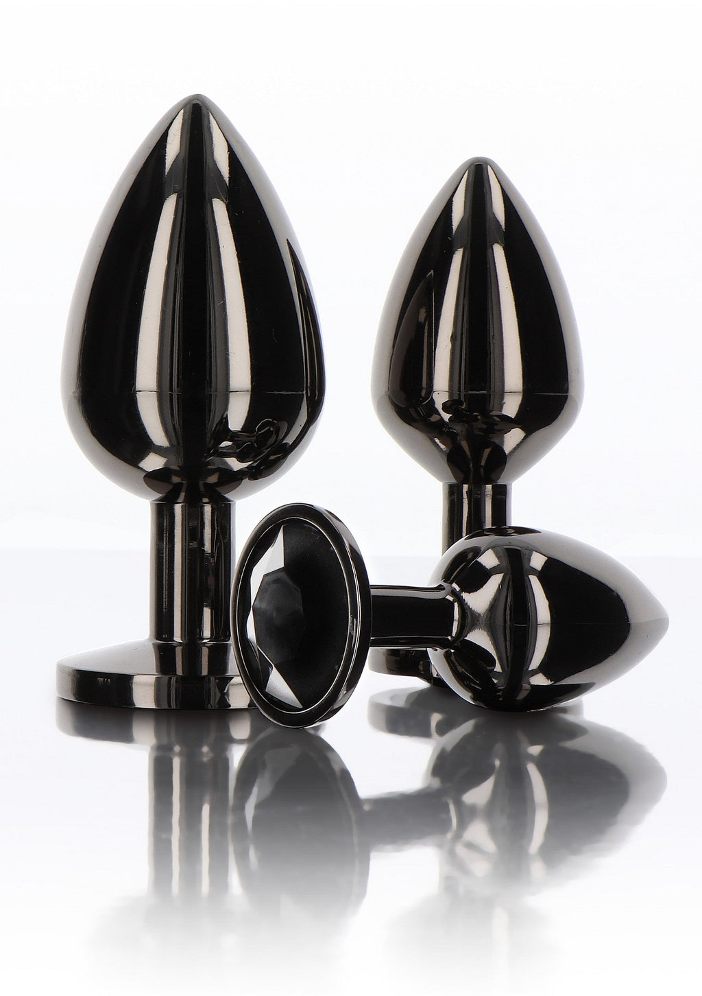 Plug anale con gioiello di diamante L nero