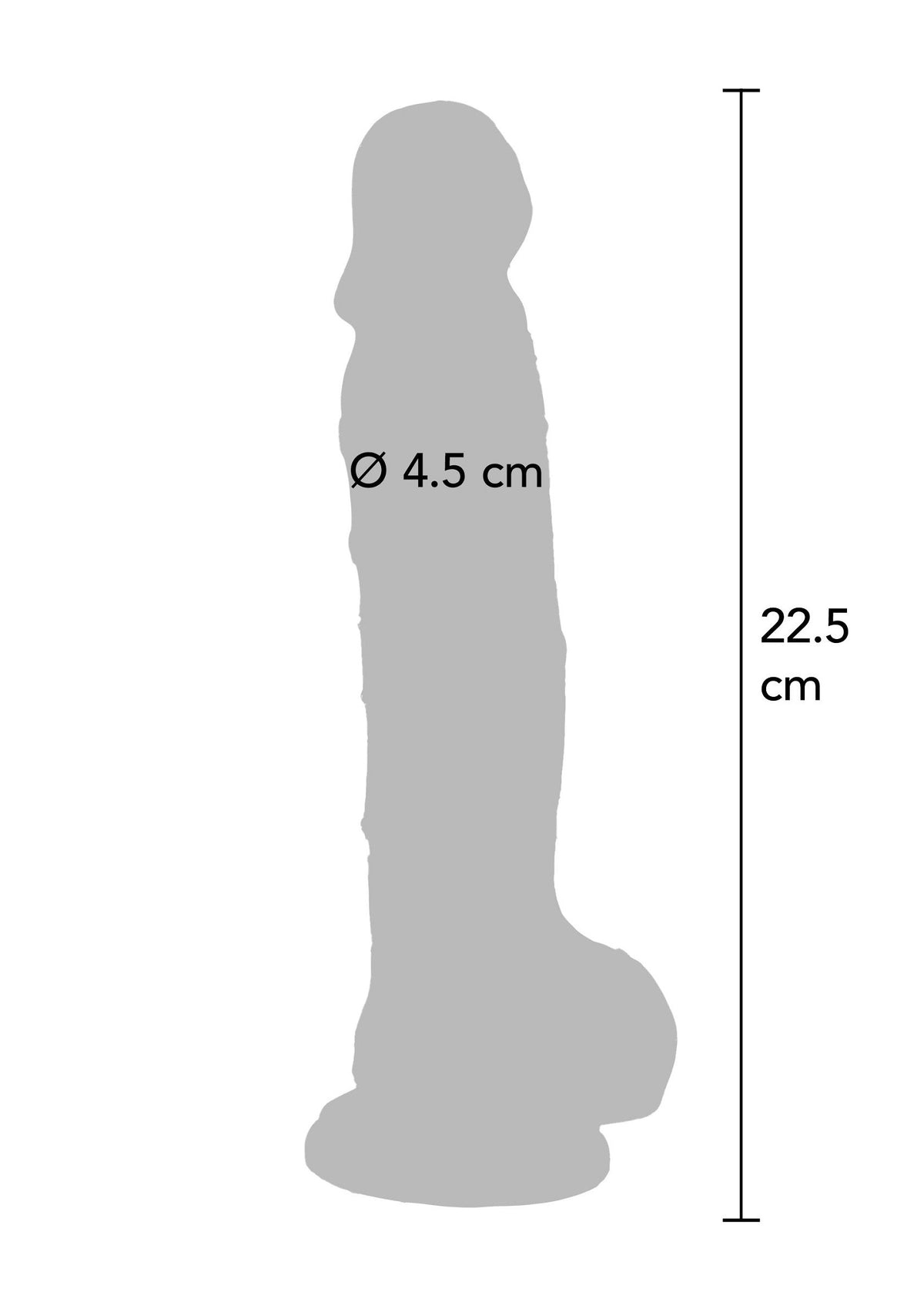 Dildo trasparente in TPE 22,5 cm trasparente