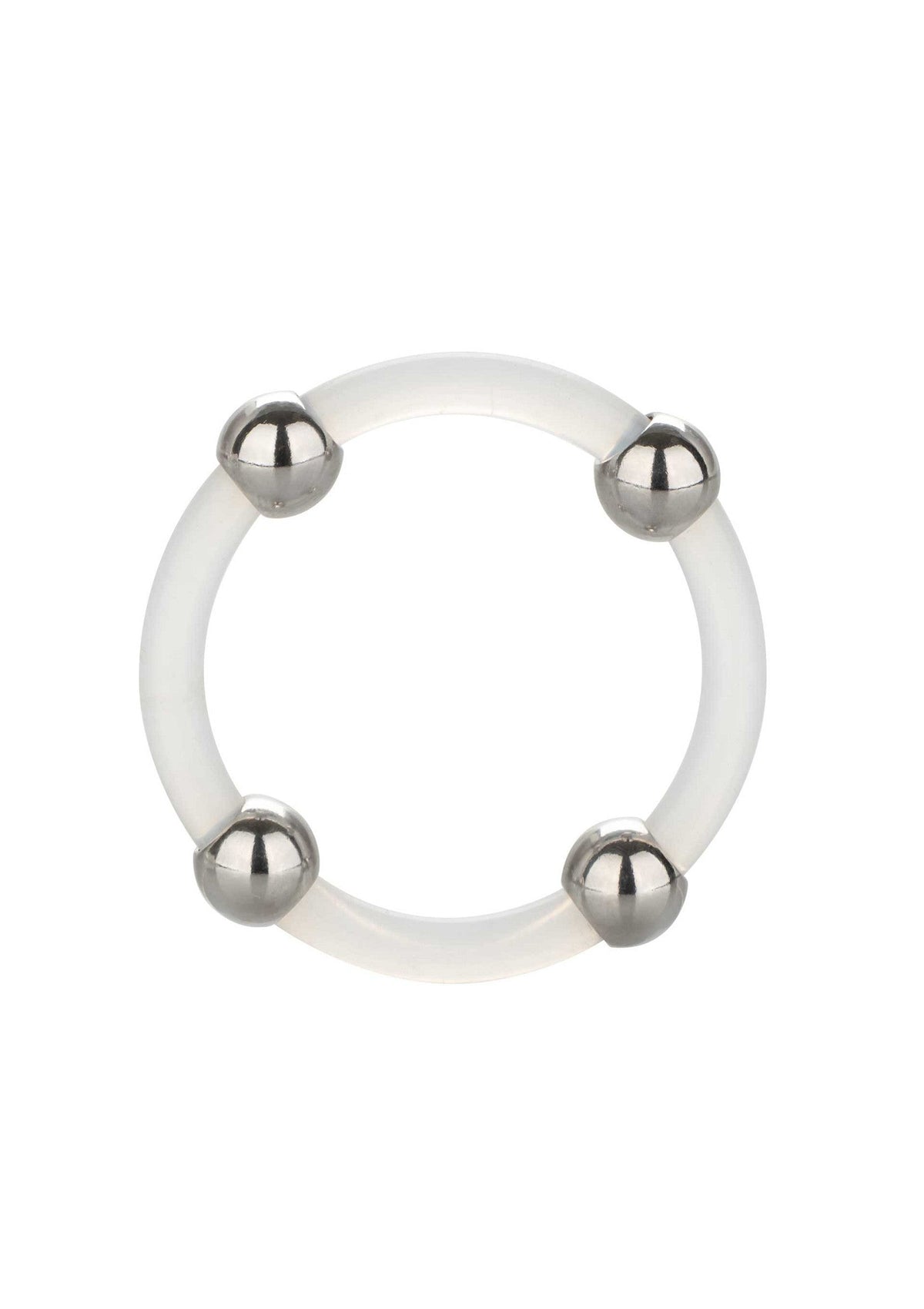 Anello in silicone con perline in acciaio L trasparente