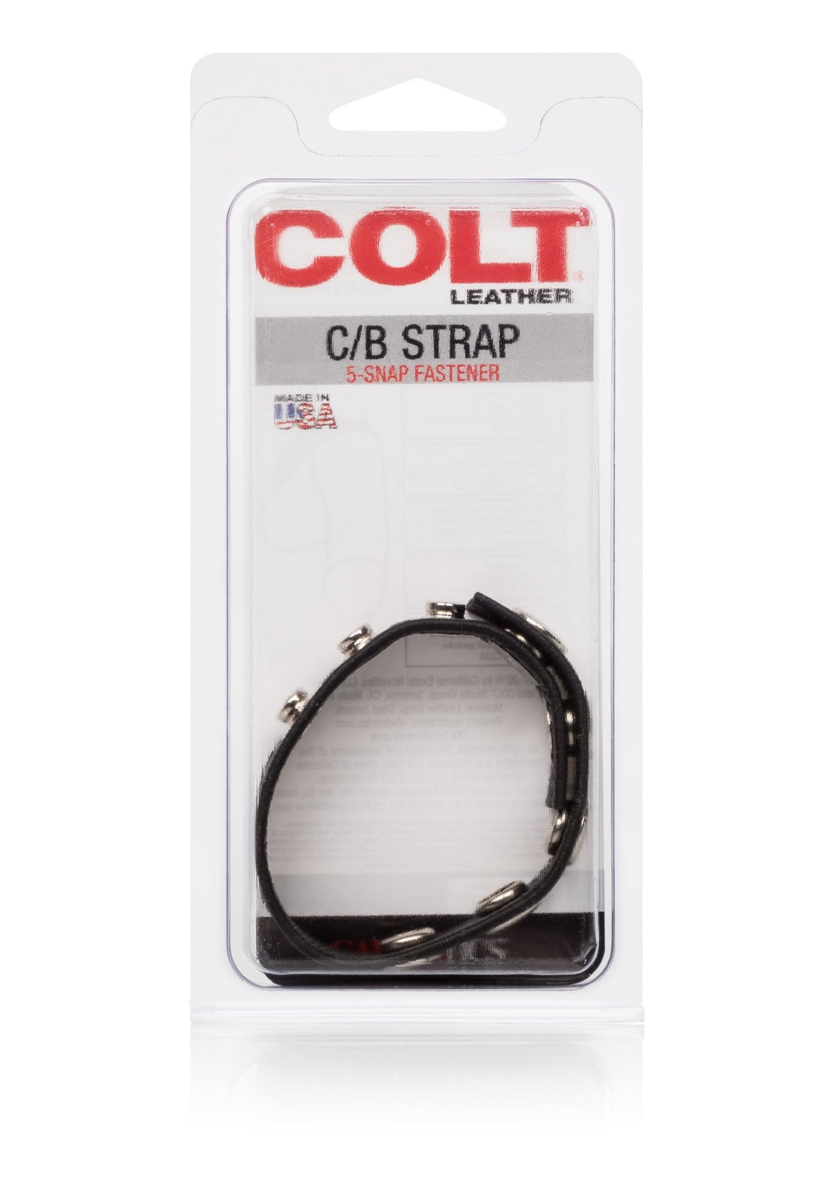 Cinturino in pelle COLT C/B a 5 bottoni, nero