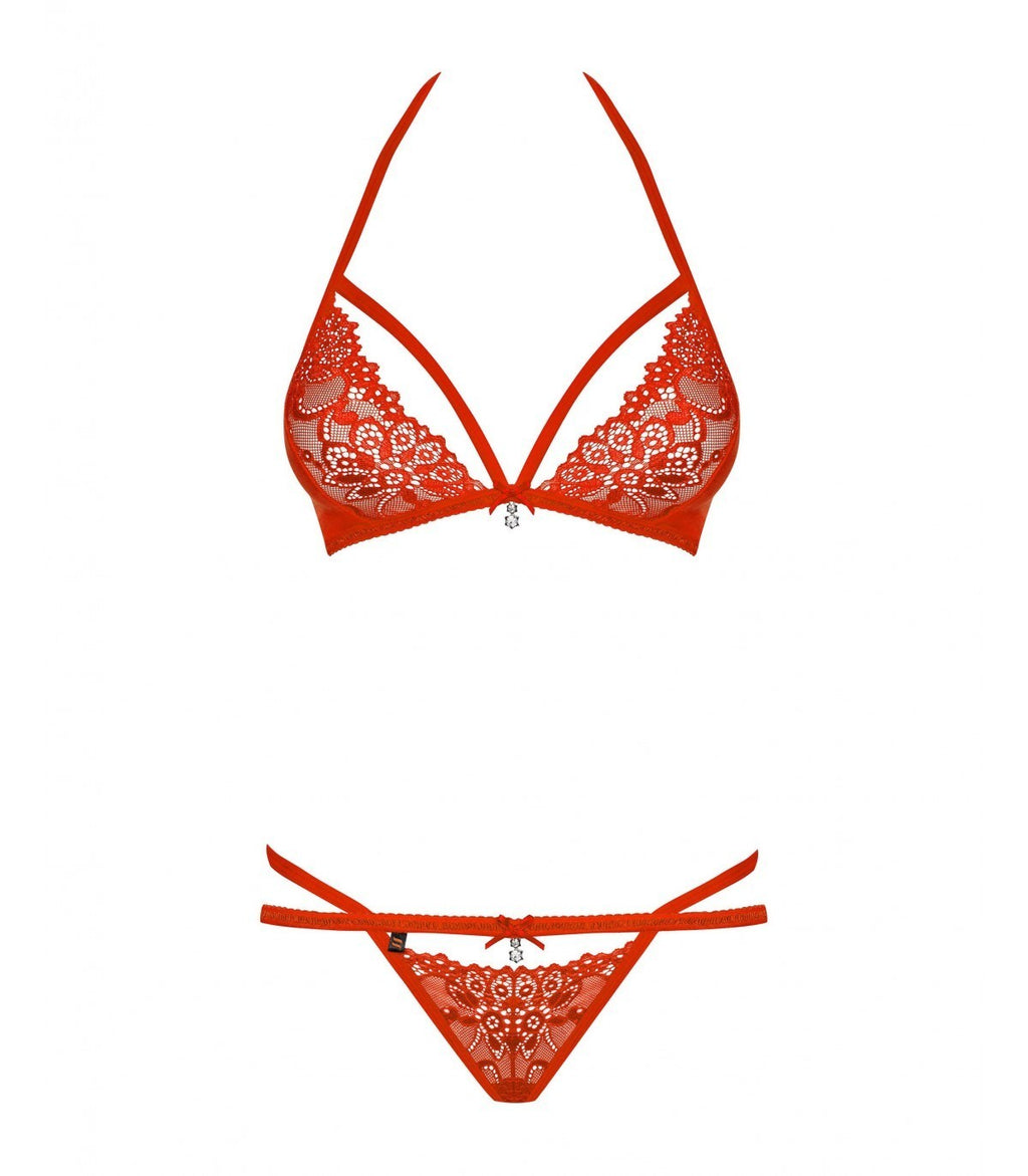 838-SET-3 SET 2 PEZZI ROSSO S/M