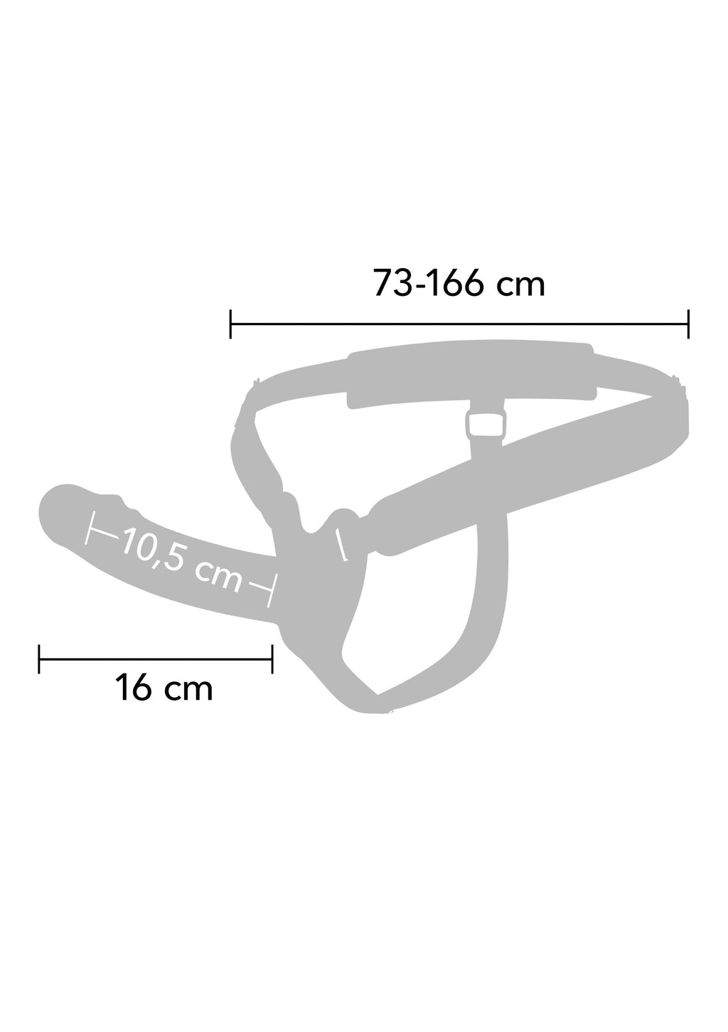 Strapon a forma di pene cavo vibrante in silicone da 16 cm