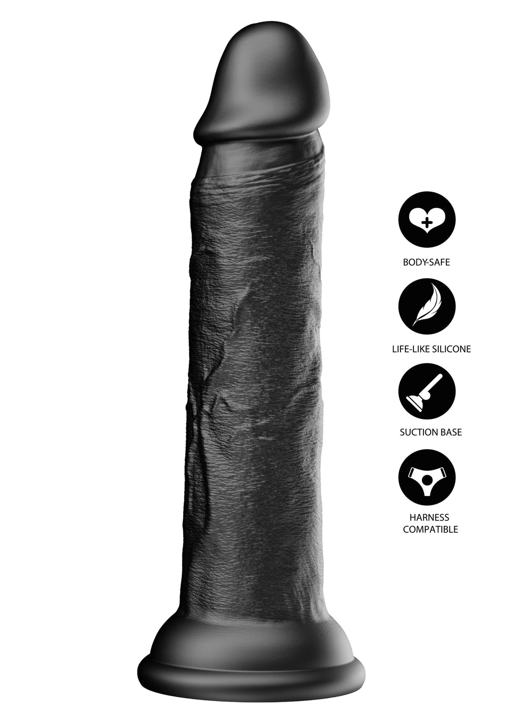 Dildo realistico in silicone liquido 19 cm nero