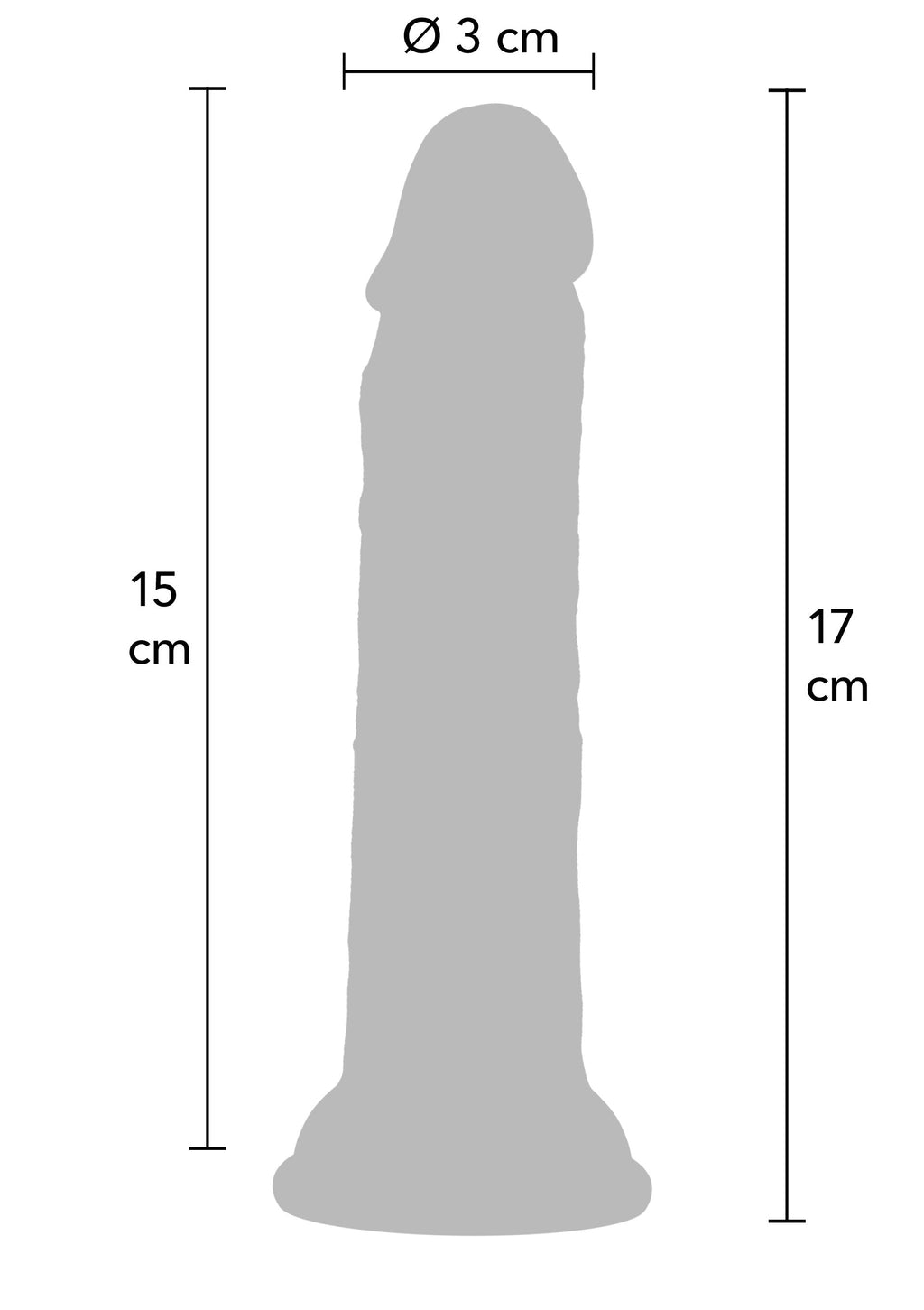 Dildo realistico in silicone liquido 17 cm nero